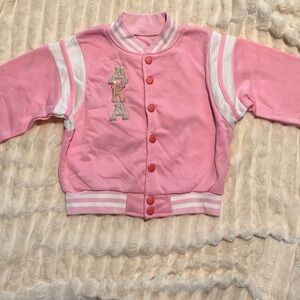 Pink AKA Varsity Jacket with White Accents